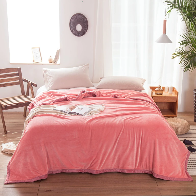 Blue fleece blankets and throws Adult Thick Warm winter Blankets Home Super Soft duvet luxury Blankets twin queen king blankets