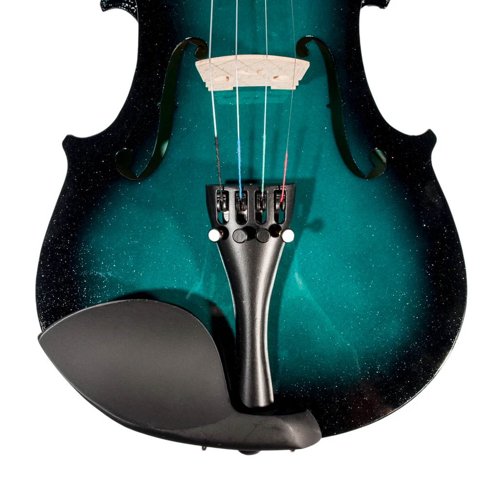 NAOMI 4/4 Fiddle Basswood Violin Set W/ Rosin +Brazilwood Bow +Violin Case String Instrument Blue& Black Gradual