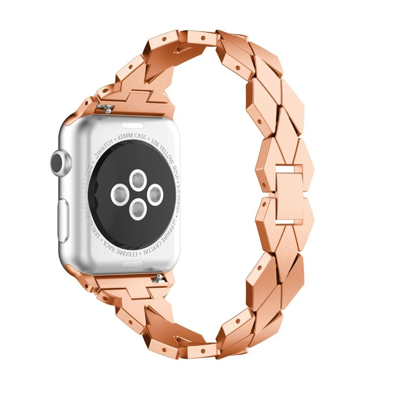 Ремешок для часов с ромбовидным узором для apple watch 44 мм 42 мм 5 4 нержавеющая сталь 38 мм 42 мм металлический ремешок для часов iwatch band 3 2 1