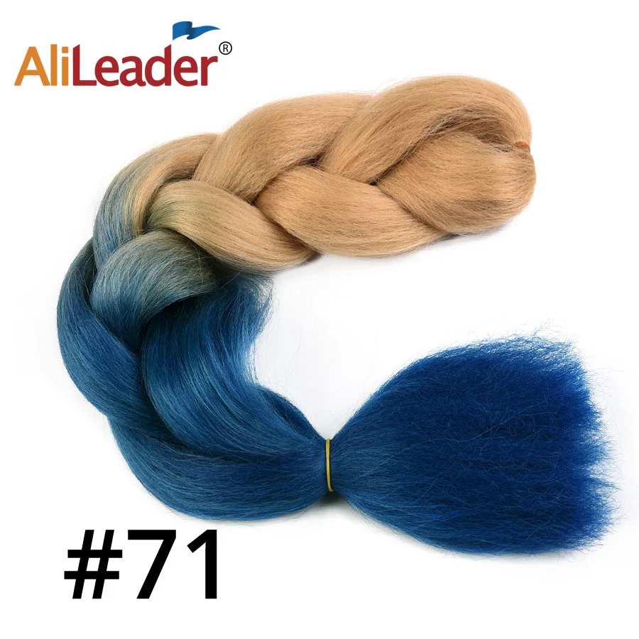 # Фиолетовый Alileader 24 дюймов Крупногабаритные Вязание косичками волосы синтетические Омбре плетение волос для наращивания крючком косички 103 цветов радужные волосы - Цвет: # Фиолетовый