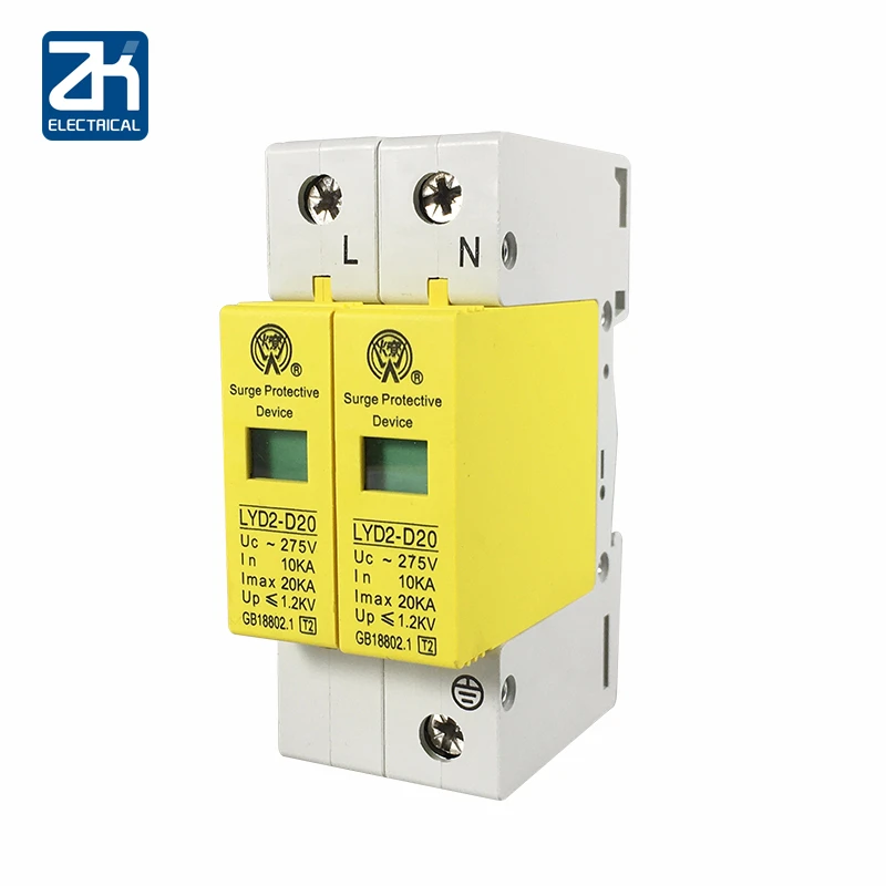 D20 2P 10KA ~ 20KA 275V 385V 420V AC SPD House Защита от перенапряжения защитное устройство низкого