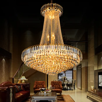 

Golden empire chandelier Lobby Lounge Staircase Foyer Chandelier Lighting E14 Candle Crystal Ball Chandelier Lamp Fixtures
