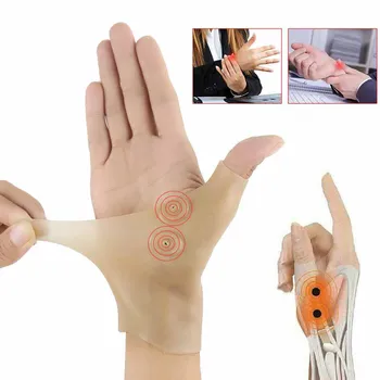 

New 1Pcs Magnetic Therapy Wrist Hand Thumb Support Gloves Silicone Gel Arthritis Pressure Corrector Massage Pain Relief Gloves