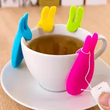Милый кролик мягкие силиконовые формы чай мешок заварки держатель подвесной инструмент для чашки, кружки
