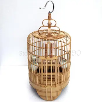 

Thrush bird wide cage Qingyuan Cantonese style thrush cage high-end old bamboo bird cage myna bird cage big bamboo full accessor