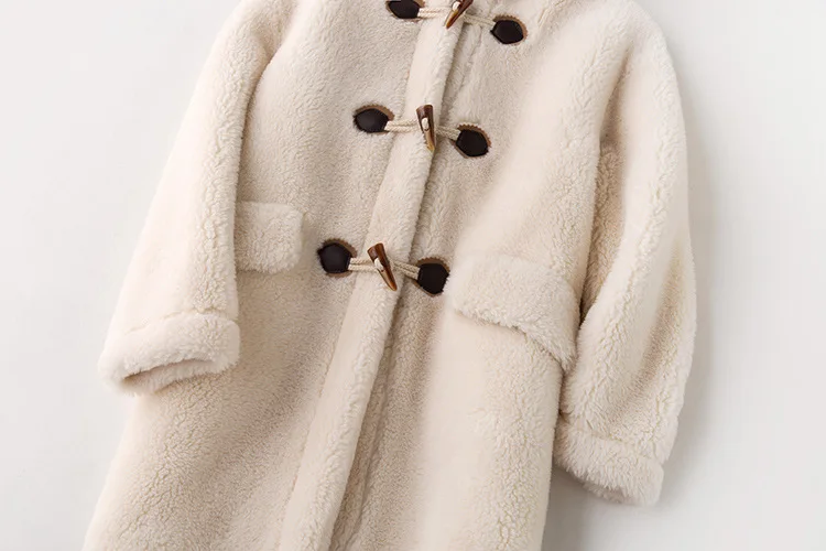Новинка, пальто из натурального овечьего меха, Женская куртка из натурального овечьего меха, шерстяное пальто с шапкой, больше размера, теплая, большая,, F1158