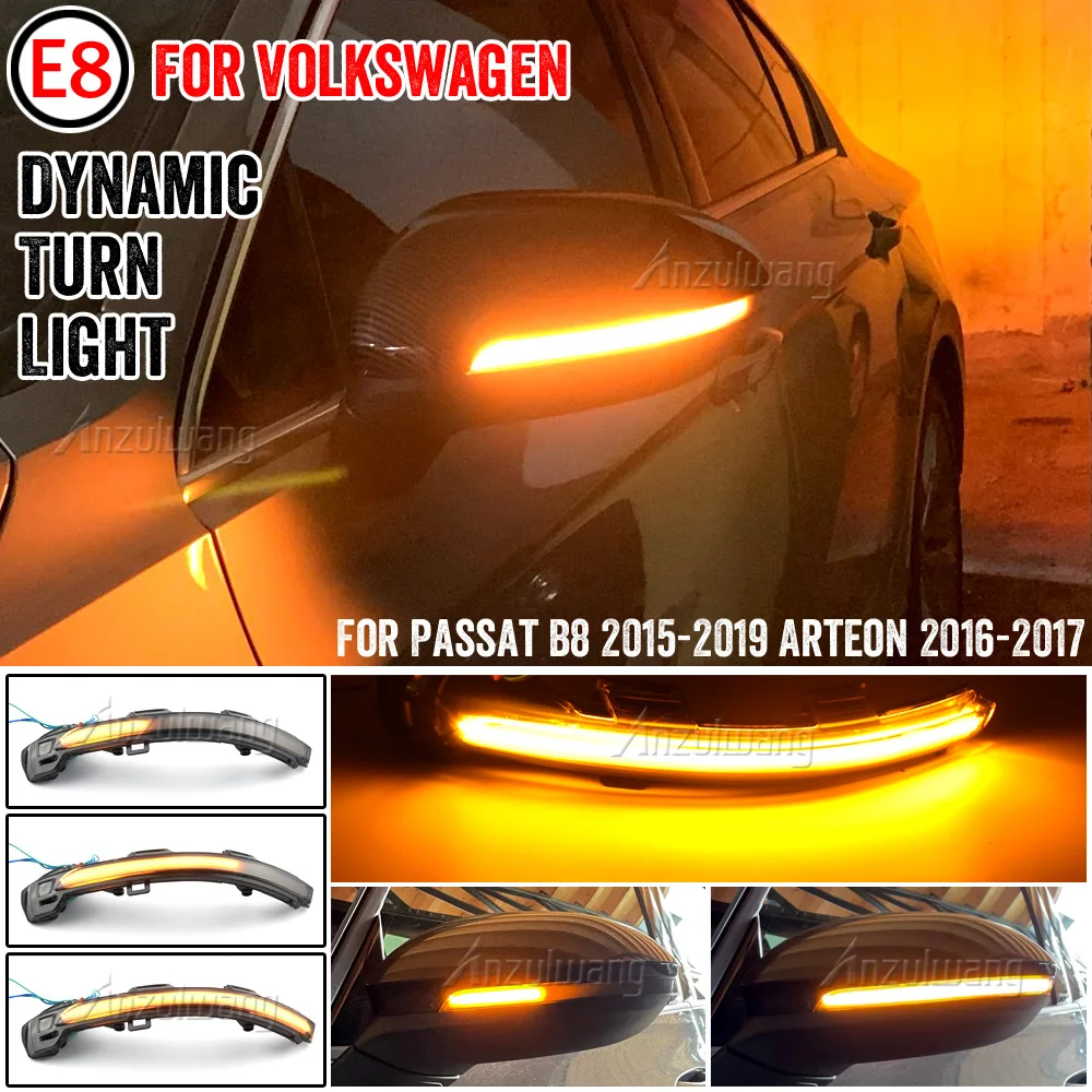 

LED Turn Signal Light For VW Passat B8 Variant Arteon Rearview Side Mirror Dynamic Sequential Blinker Indicator 2015 2016 2017