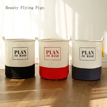 

Direct sales new modern cotton and linen waterproof large storage bucket fabric hamper basket toy grocery storage basket