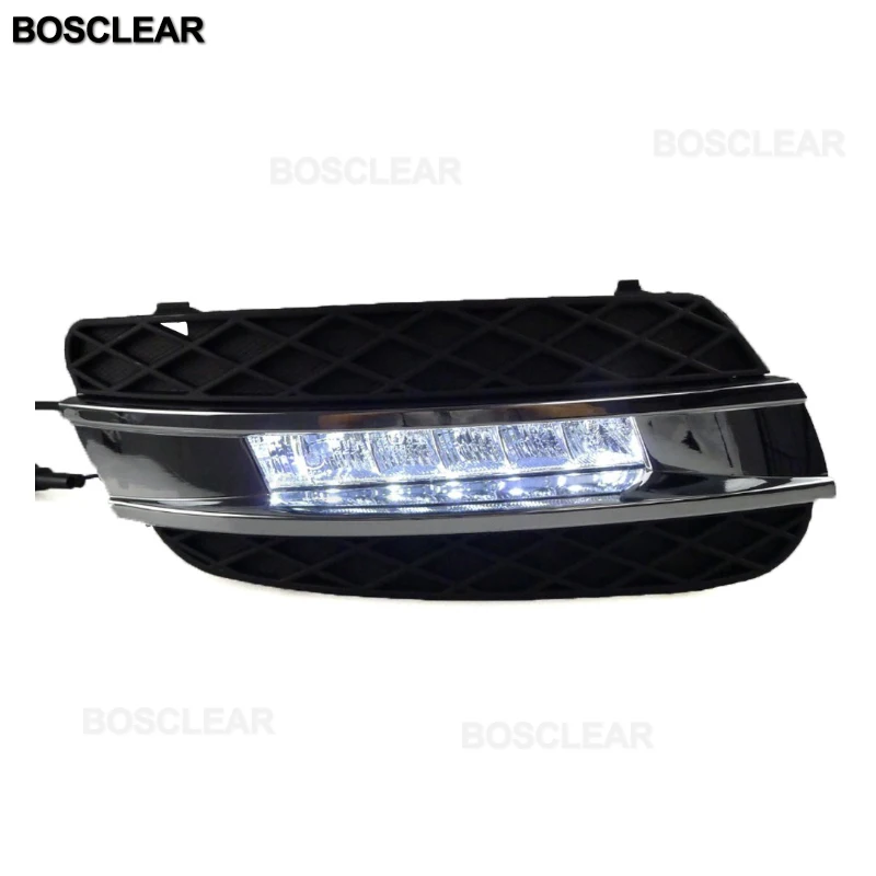for benz 06-09left Для Mercedes Benz W164 ML-Class светодиодный дневные ходовые огни белый 2009-2011 водонепроницаемый внешний светодиодный противотуманная панель лампа Белый bosclear - Цвет: for benz 06-09left
