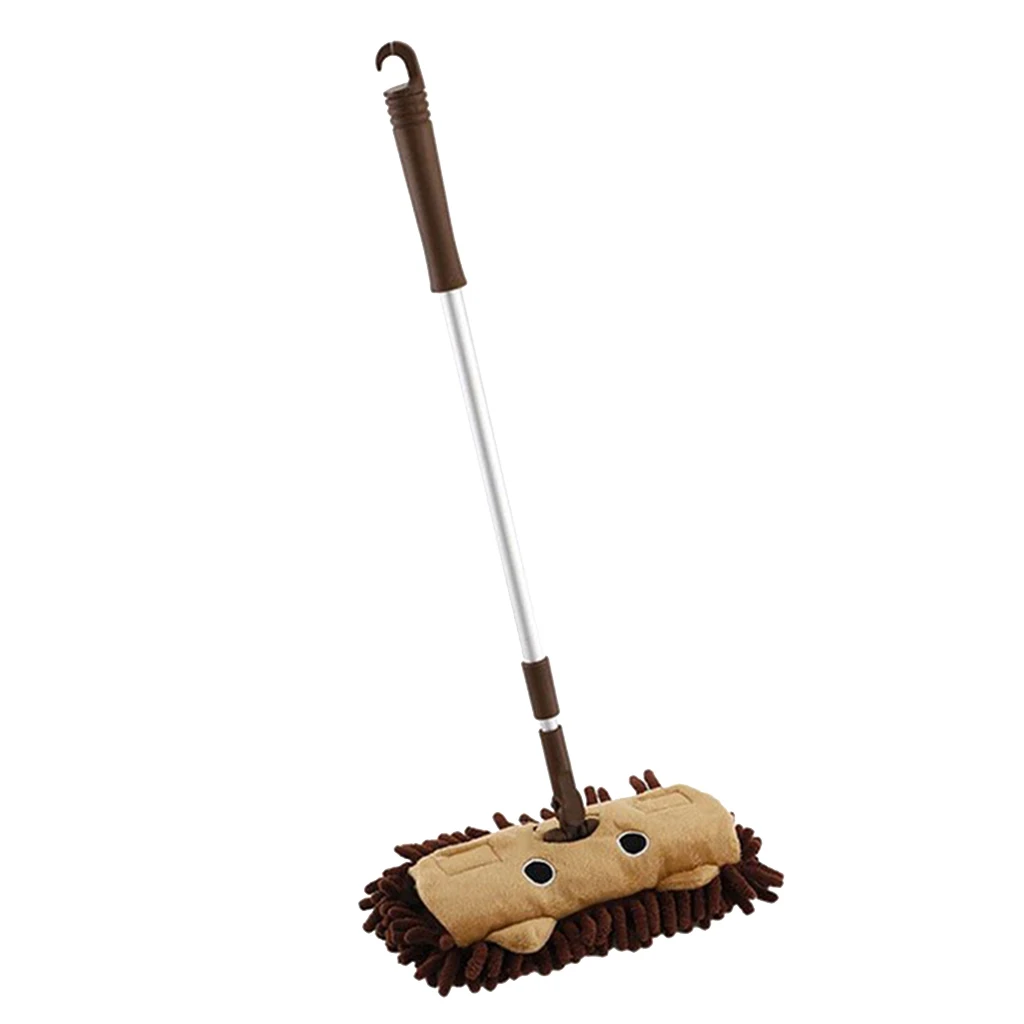 Mini Microfiber Chenille Cartoon Flat Dust Mop for Kids Children Role Play Toy, Detachable, 360 Degree Rotation 