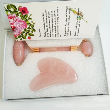 

Jade Roller Face Massager Lift Slimmer Shaper Massage Rose Quartz Natural Stone Crystal Slimming Health And Beauty Skincare Tool