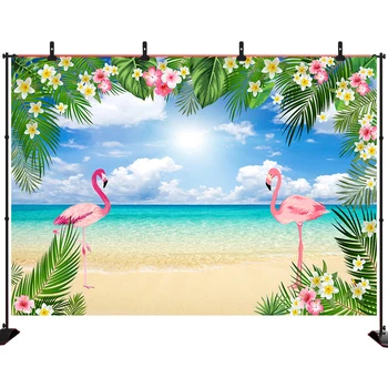 

Acejoker Tropical Flamingo Palm Tree Flowers Backdrop Background Photography Vinyl Photocall Wallpaper Photo Studio