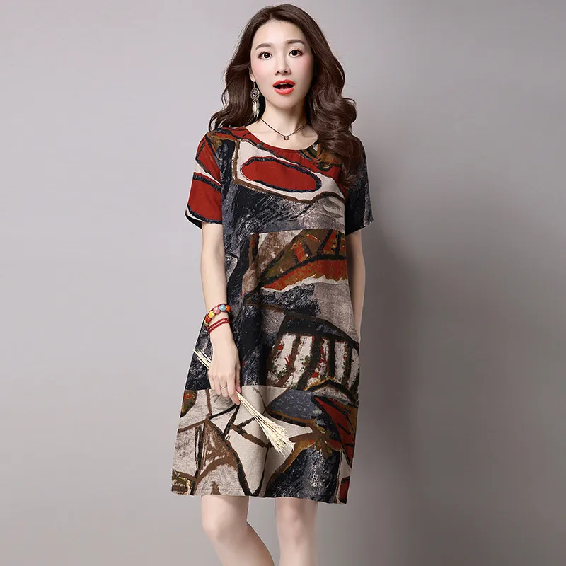 

Robe Summer Dress 2020 Vintage Floral Female Slim Fit Causal Women Dresses Big Sizes Vestidos Mujer WXF006