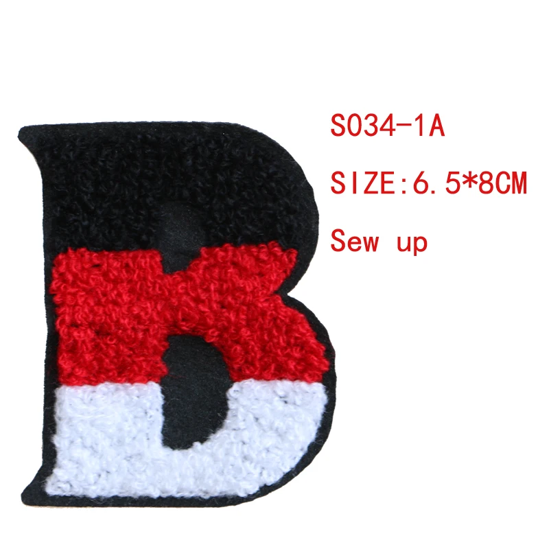S034-1A 1 шт., арабские цифры, английские буквы, полотенце, вышивка, значок, железная нашивка для одежды, сделай сам, нашивка, одежда, пэчворк, на заказ, значки - Цвет: S034-1A