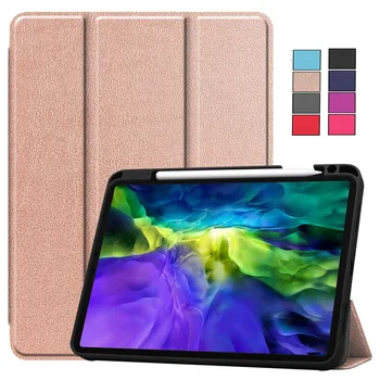 

Case for iPad Pro 11 2020 2018 Leather Tablet cover Magnetic Auto Wake Sleep shell With pen slot fold Support Protective Funda