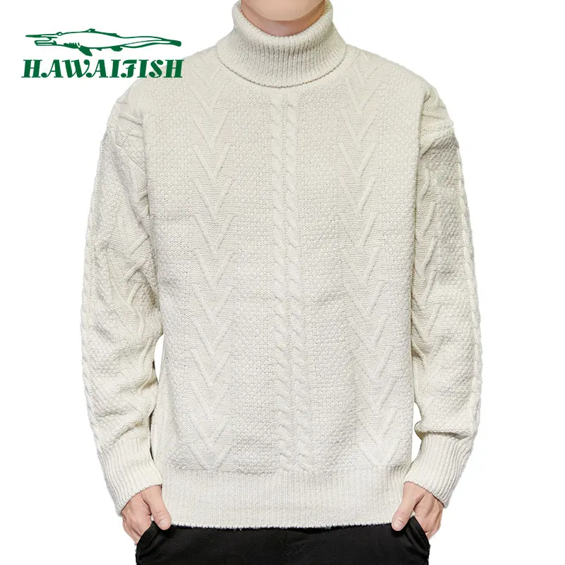 Свитер мужской с высоким воротом зимний однотонный | Мужская одежда