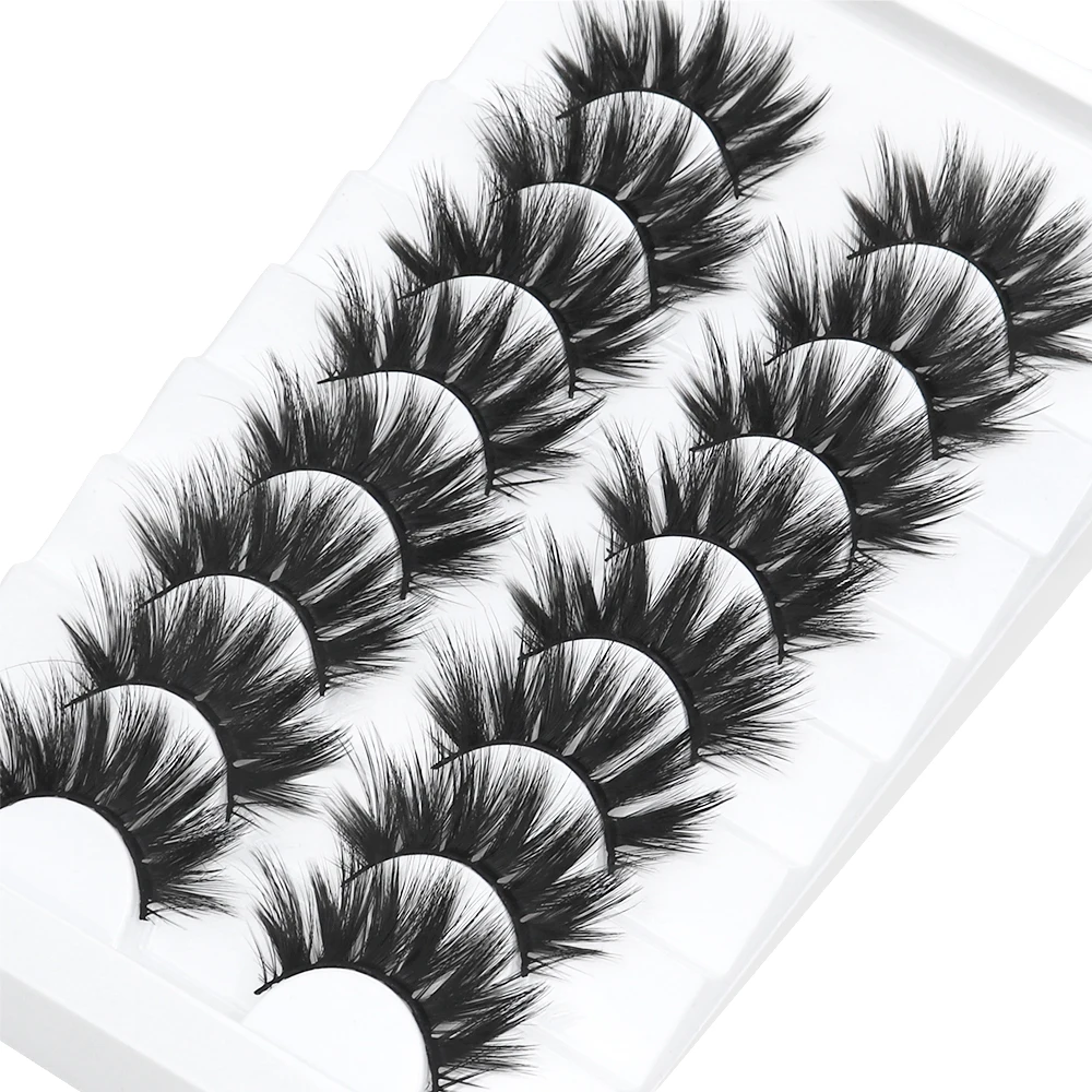 20mm Mink Lashes 3D Natural False Eyelashes Fluffy Faux Mink Eyelashes Wispies Long Extension Pack Maquiagem 5/8 Pairs