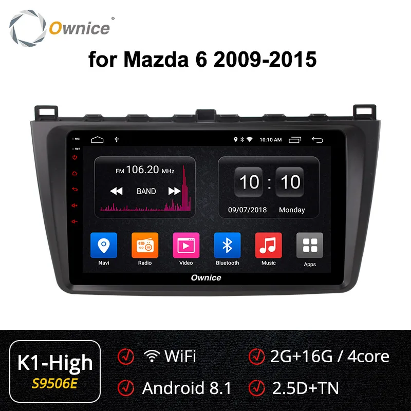 S9506 K1-High Ownice, Восьмиядерный, 4 Гб ОЗУ, 64 Гб ПЗУ, 360 ПЗУ, оптический, Android 9,0, автомобильный dvd, gps, k3, k5, k6, для Mazda 6, Summit, 2009-, 4G радио - Цвет: S9506 K1-High
