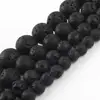 Natural Volcanic Rock Black Lava Stone Beads Loose Spacer Beads For Jewelry Making DIY Bracelet Accessories 15
