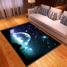 Скандинавский 3D Галактический космический ковер для гостиной детский игровой коврик Домашний Декор прикроватный спальный мягкий фланелевый обеденный стол коврики