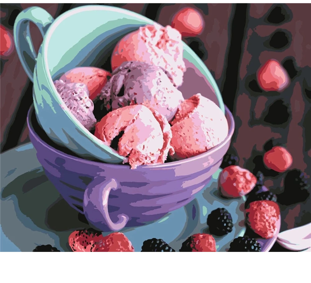 CraftArtGo Painting By Numbers Food painting On Canvas HandPainted Gift Picture Number Waterfall Kits Home Decoration | Дом и сад