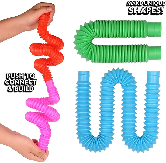5Pcs Pop Tubes Sensory Toys for Adult Fidget Stress Relieve Toys Kid Autism Anti Stress Plastic Bellows Children Squeeze Toy YJN 3
