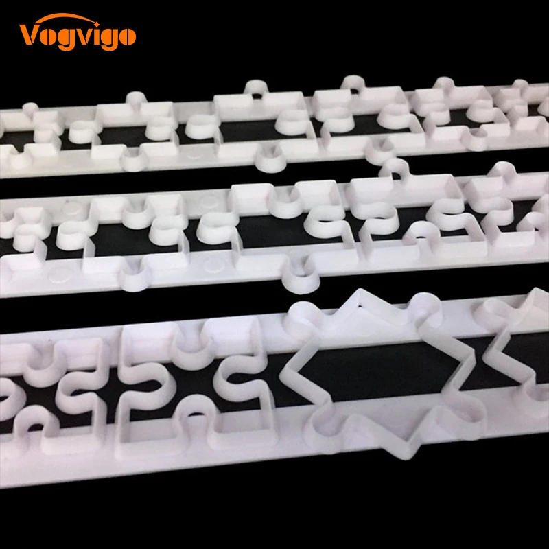 VOGVIGO 3 шт. Jigsaw для нарезки печенья в виде печати для печенья Fondant(сахарная) шоколадная форма для желе, пудинга форма для выпечки тортов DIY украшения выпечки инструменты