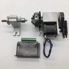 

4th 4 Axis Rotary CNC A Axis Rotation 4 Jaws Sanou K02-50 2" Chuck driver&MT2 Tailstock for Router Woodworking Engraving