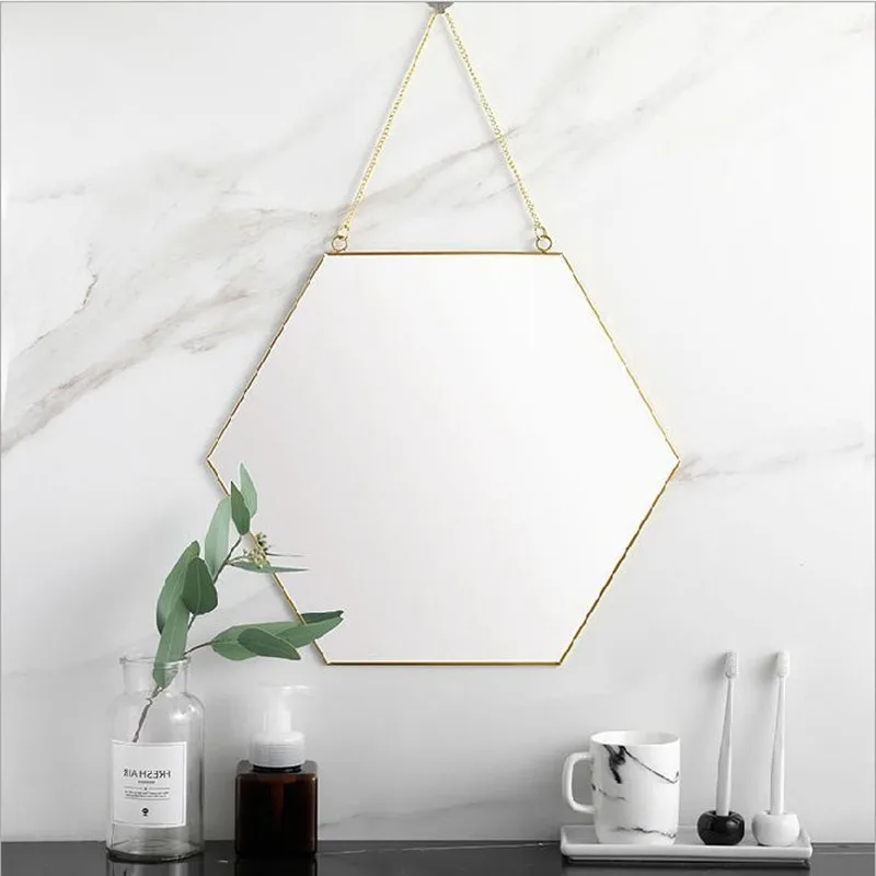Nordic Minimalist Home Decoration Geometric Shape Gold Brass Hexagonal
