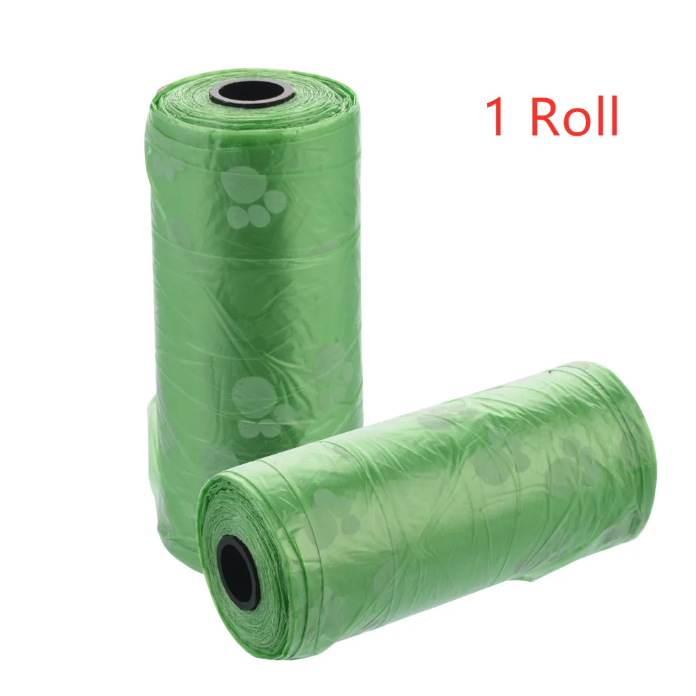 A roll of 15 pcs 5 рулонов биоразлагаемые, для домашних животных, собак отходов мешок корма для домашних животных Кошки отходы Палочки со шнуровкой чистый мешок корма для уборки товары для домашних животных продукты - Цвет: A roll of 15 pcs
