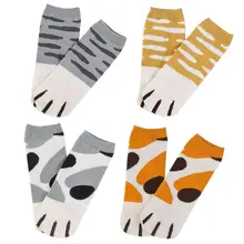 4 пары коротких носков для девочек милые короткие хлопковые чулки с принтом кота