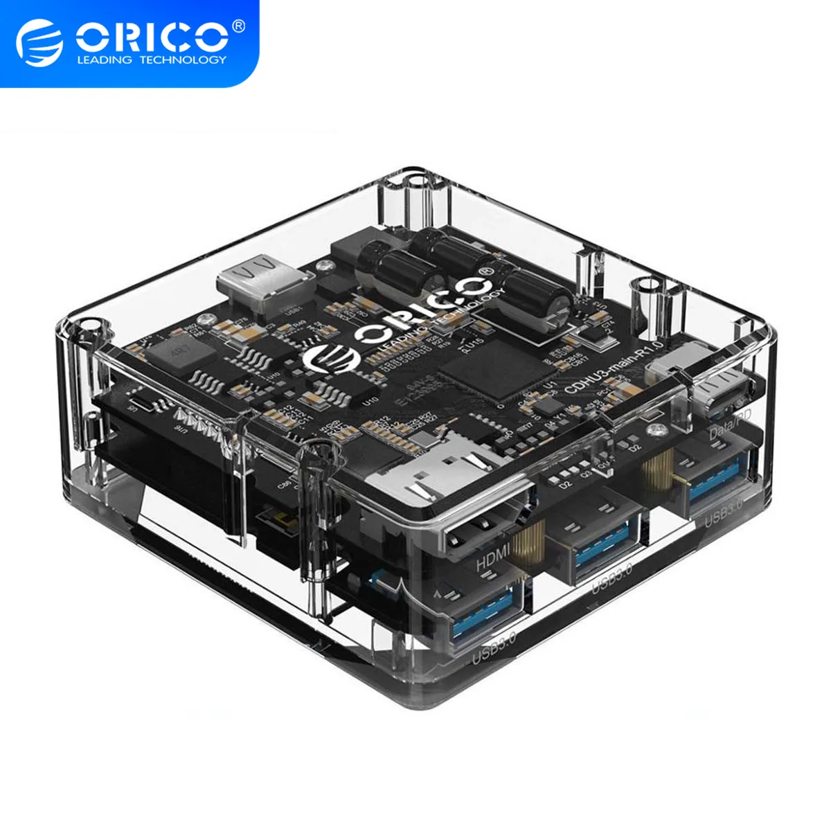 ORICO 5 в 1 Type C к разъему C/HDMI/USB3.0 прозрачный usb хаб 4K Изображение 1G секундах