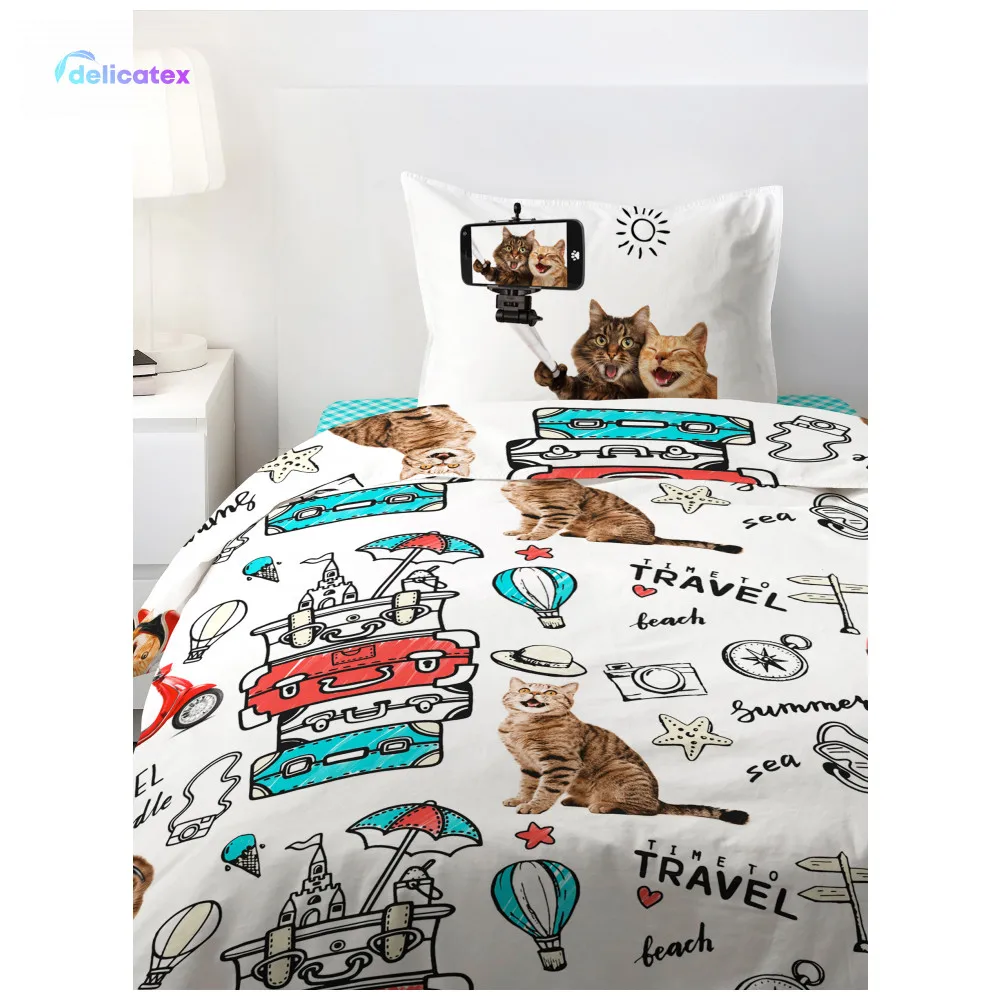 КПБ 1.5 поплин "4 YOU" Fun&Cute(70х70) рис. 16075-1/16076-1/8672-5 Funny cats