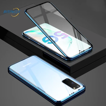 

Luxury Protective Tempered Glass Phone Case for Samsung Galaxy S20 Plus Ultra Metal Magnetic Cover for Samsung S20 Ultra Coque