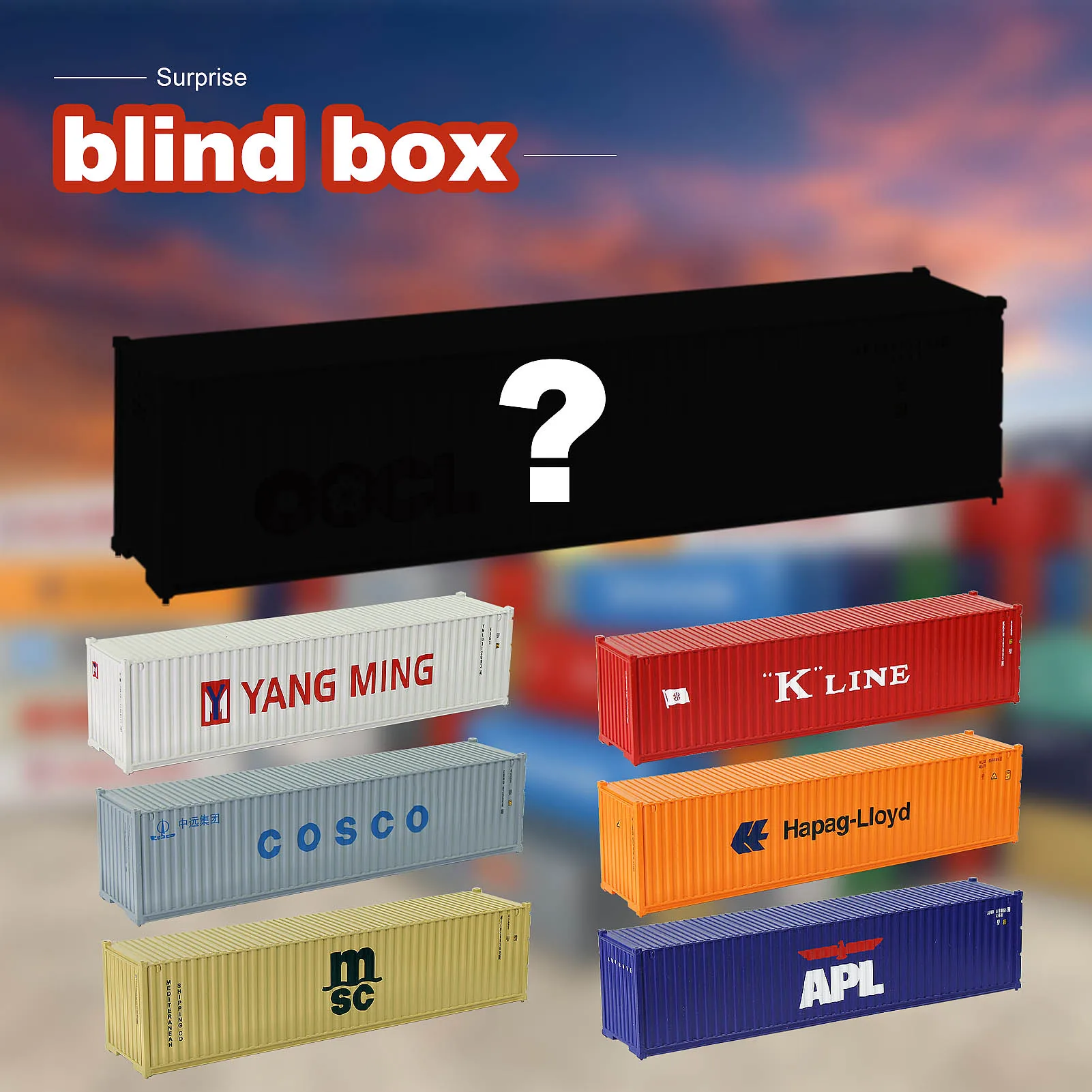 

12pcs Model Railway N scale 1:160 40ft Shipping Containers Mystery Box with Magnets Blind Box