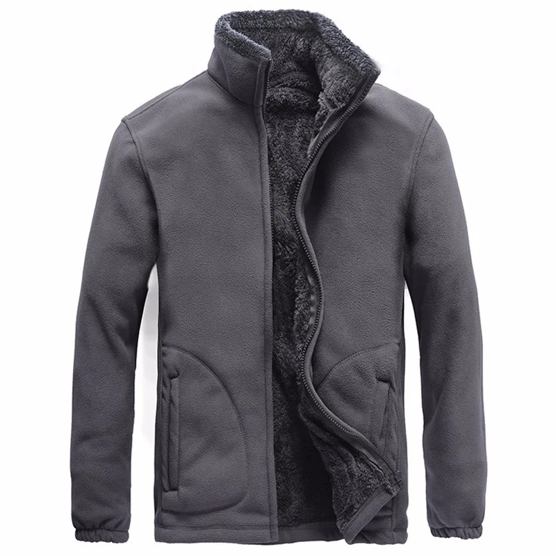 Men Male oversized Plus Size Fleece Warm Thermal Camp Fish Trek Hike Climb Cold Winter Autumn Spring Jacket Travel Coat