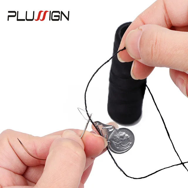 Plussign Curved Needle For Wig Dreadlock Needle Weaving Thread For Wigs  Black 50 Meters Home Use Diy Wig Making Tools For Sewing - Hook Needle -  AliExpress