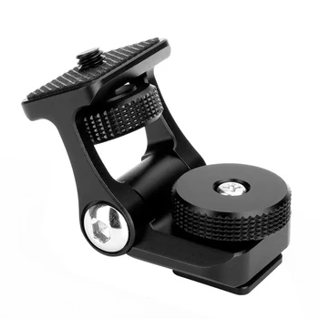 

Video Monitor Cold Shoe Mount Adapter Holder Bracket Rotation for DSLR Camera Camcorder LED Video Light Microphone Flash Lights