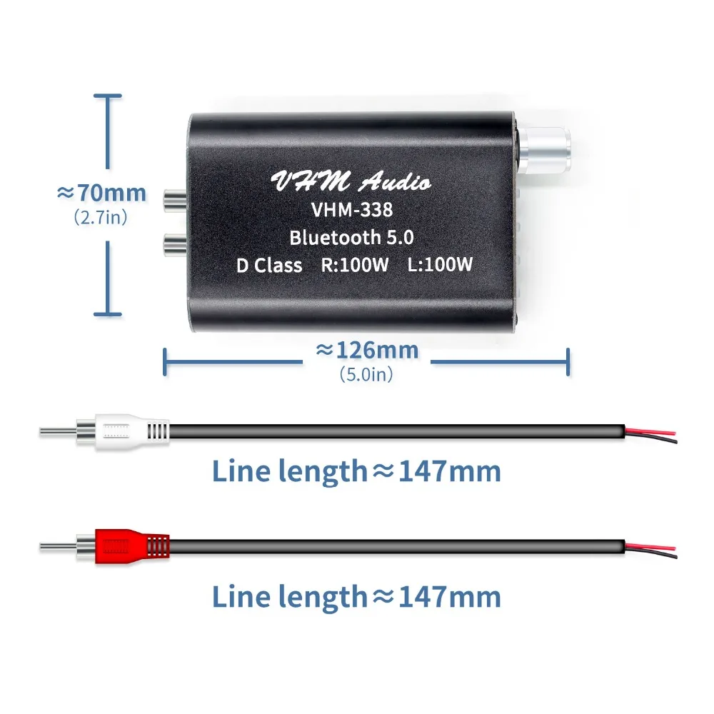 VHM338 HIFI 100WX2 TPA3116 Bluetooth 5,0 высокой мощности Цифровой усилитель стерео плата AMP Amplificador домашний кинотеатр