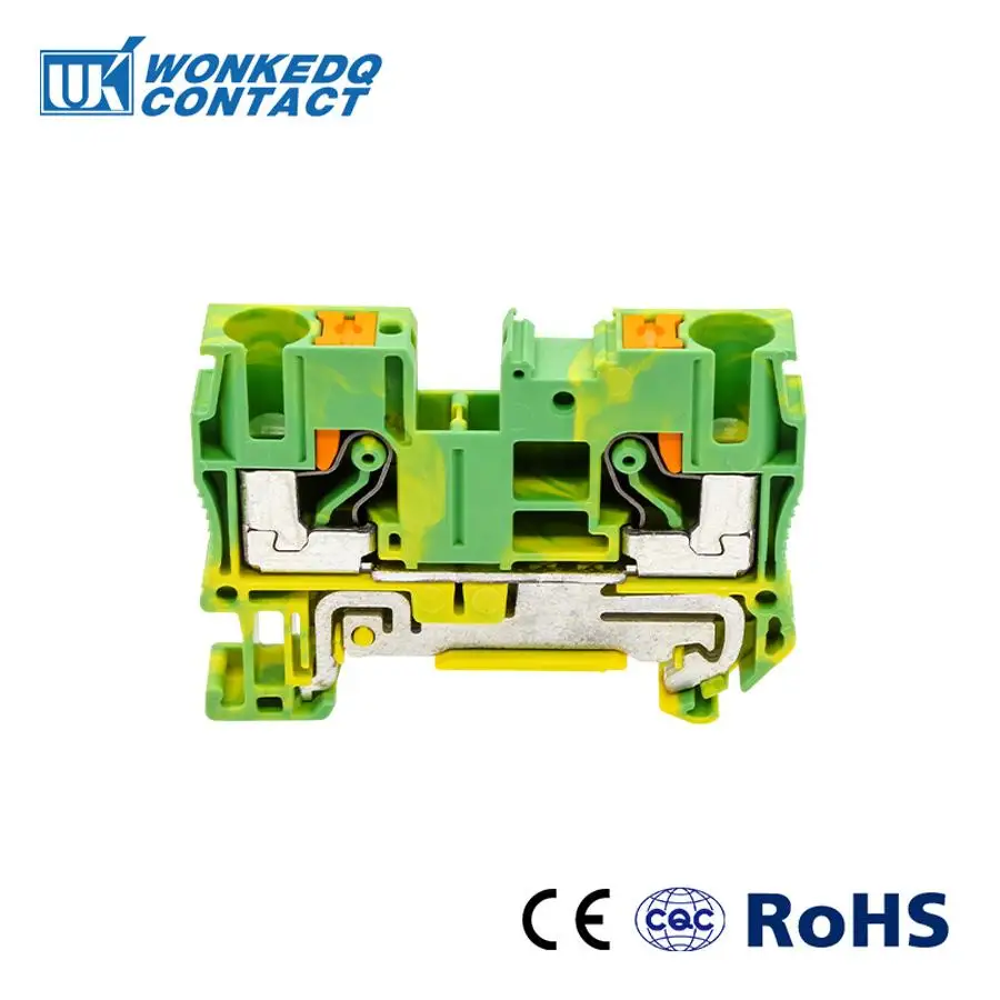 

10Pcs PT-6PE Instead of PHOENIX CONTACT Ground Spring Feed Through Connection Push In Din Rail Terminal Block PT6-PE