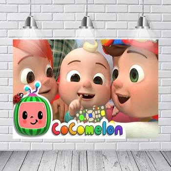 

Cocomelon Photography Backdrop 7x5ft Happy Birthday Party Custom Photo Studio Background Backdrop Vinyl Photo Backdrop