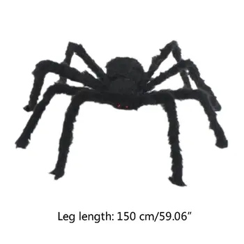 

59 Inch Giant Black Spider Halloween Party Decorations Supplies Realistic Props 72XC