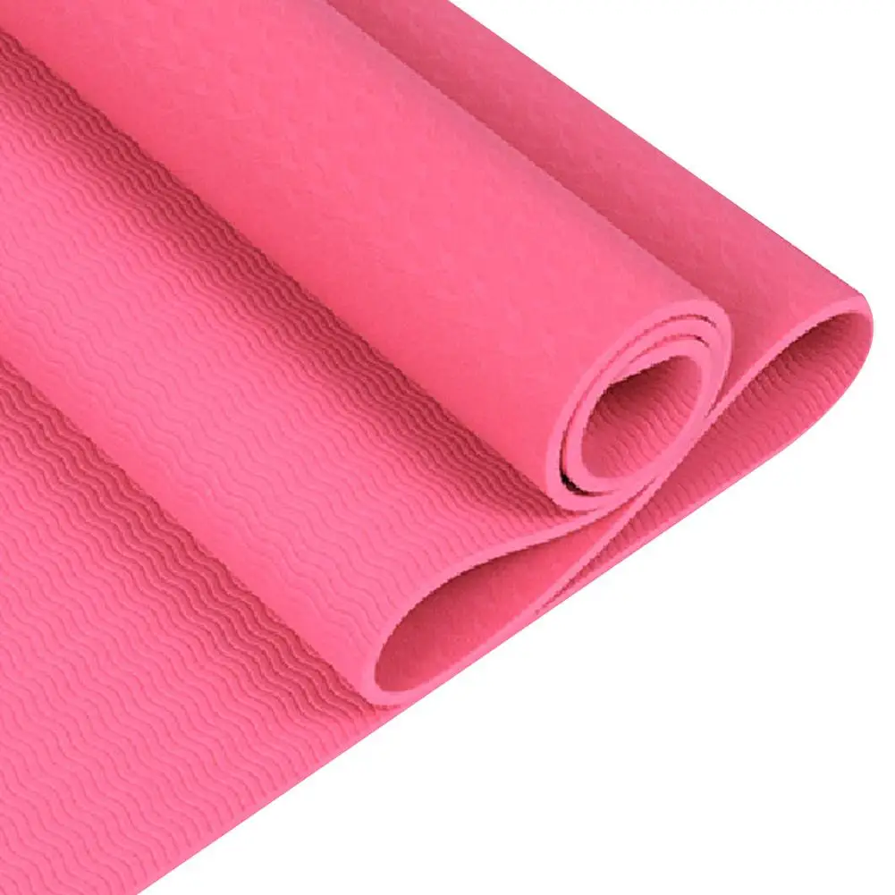 Solid Color Home Gym Fitness Exercise Workout Anti-slip TPE Yoga Mat Carpet