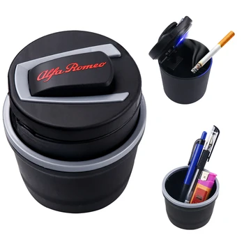 

Portable Auto Car Truck LED Cigarette Smoke car Ashtray Blue LED Light Smokeless Ashtray Cigarette For Alfa Romeo Accessories