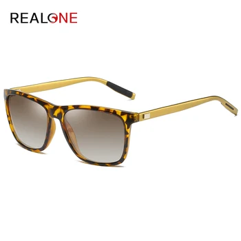 

Unisex Fashion Trend Colorful Film Polarized Square Sunglasses Aluminum Magnesium Temple Frame Full Frame UV Protection Glasses