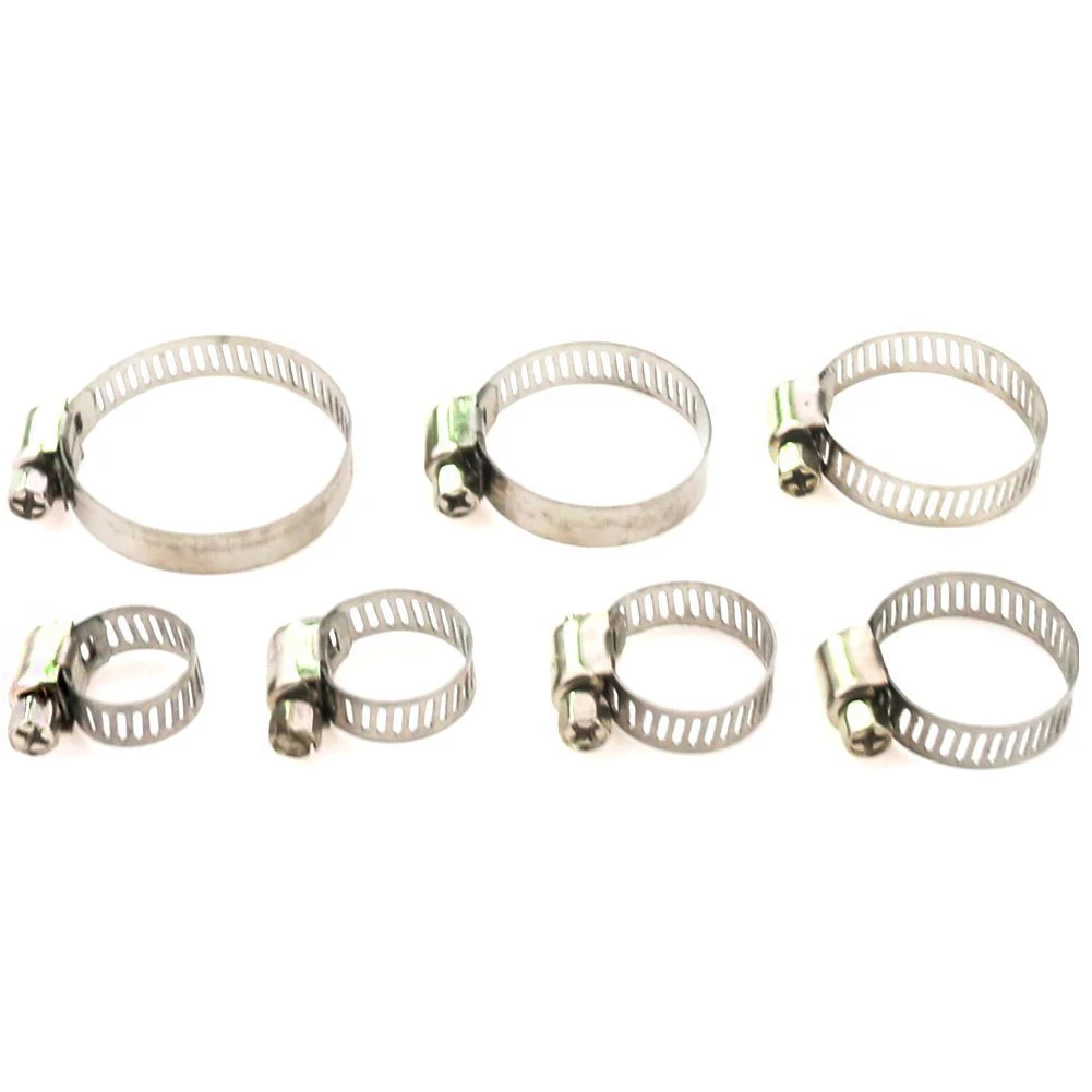Multi Size 8mm-38mm Stainless Steel Hoop Clamp Hose Clamp Stainless Steel Set automotive pipes clip Fixed tool