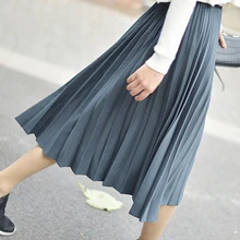 Женские зимние юбки с высокой талией белые черные винтажные юбки макси женские элегантные плиссированные юбки длинные юбки-пачки saias темно-синие