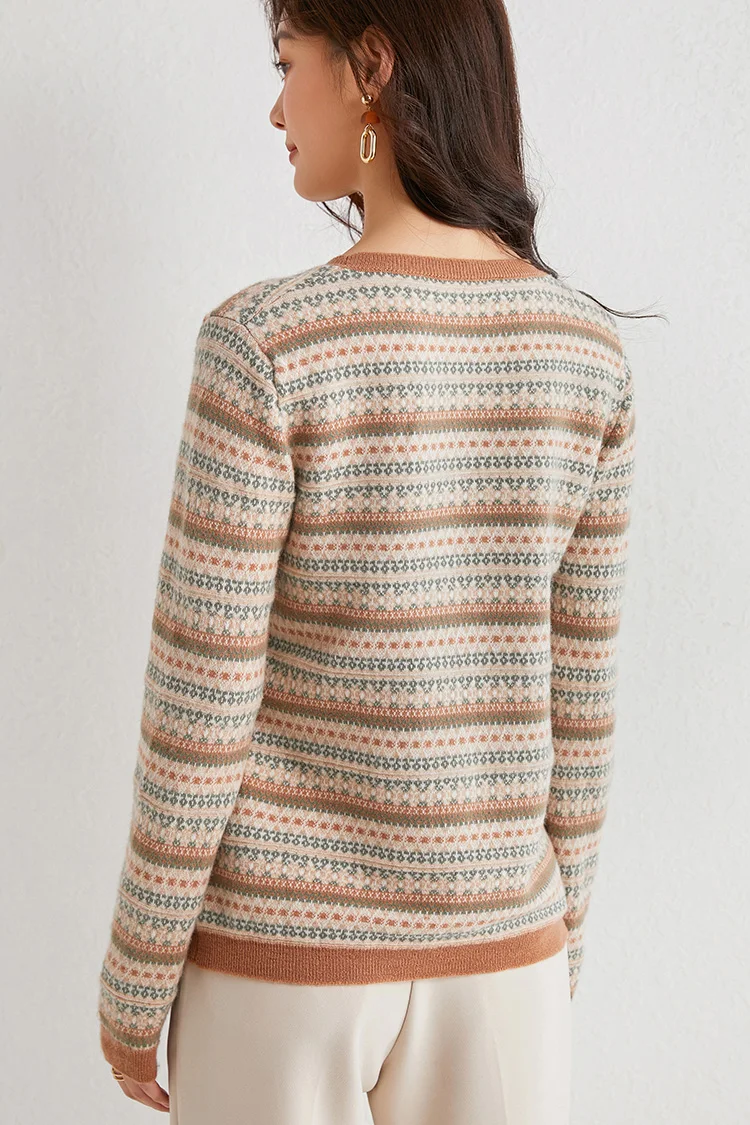 Nordic Classic Sweater 100% Wool O-neck Knit