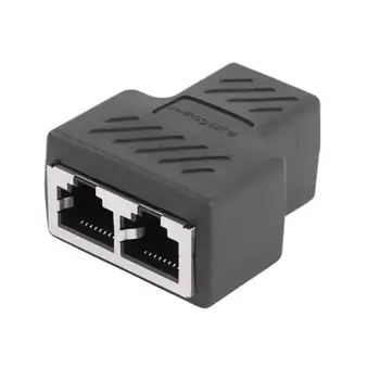 

ALLOYSEED 1 to 2 Ways RJ45 Network Ethernet Head Lan Cable Female Joiner Coupler Extender Plug RJ45 Y Splitter Connector Adapter