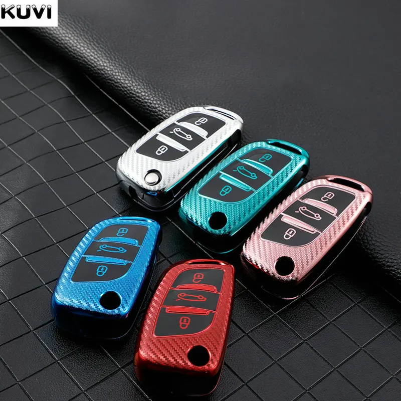 New Tpu Car Flip Key Case Cover Shell Fob For Citroen C1 C2 C3 C4 C5 Xsara  Pica For Peugeot 306 407 807 For Ds Ds3 Ds4 Ds5 Ds6 - Key Case For Car -  AliExpress